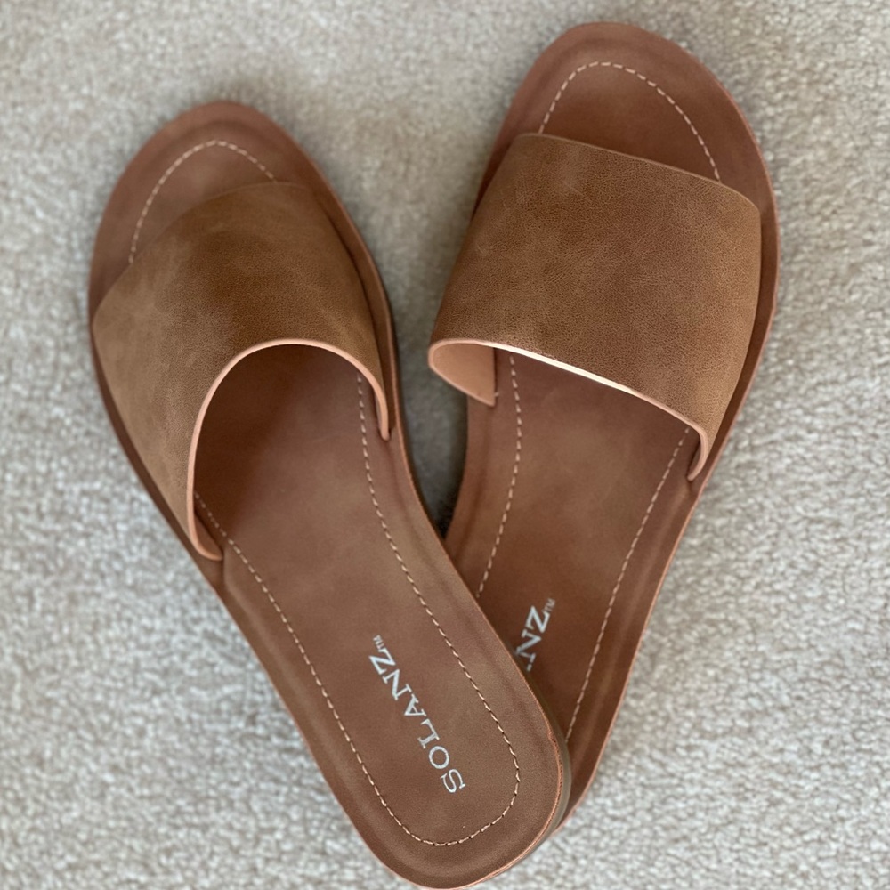 Solanz | Tan, Suede Sandals